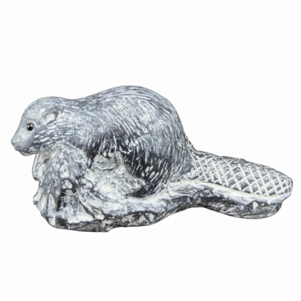 WE A Wolf Original Vintage Beaver Soap Stone Figurine Made In Canada Black VTG